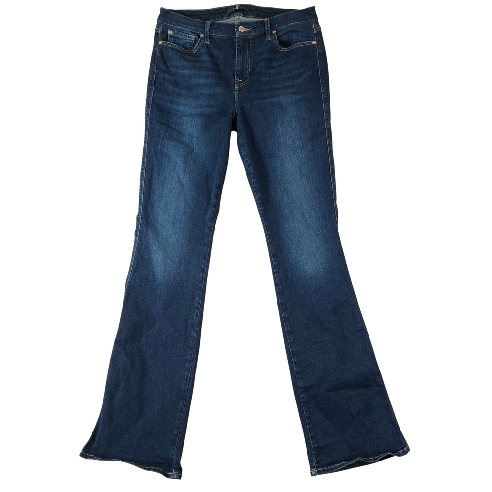 7 For All Mankind Jeans Women 32 Kimmie Bootcut Flare 33" Ins Dark Wash Stretch